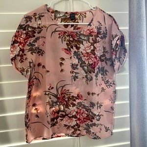 Pink flower print blouse from Shein size large